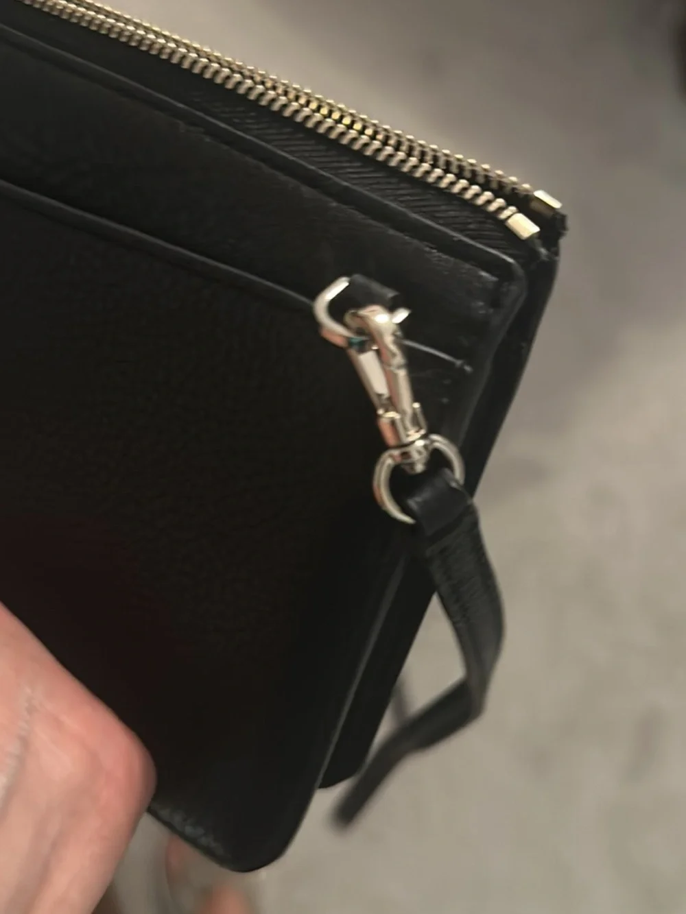 kate spade Black Pebbled Leather Crossbody Bag with Gold Logo